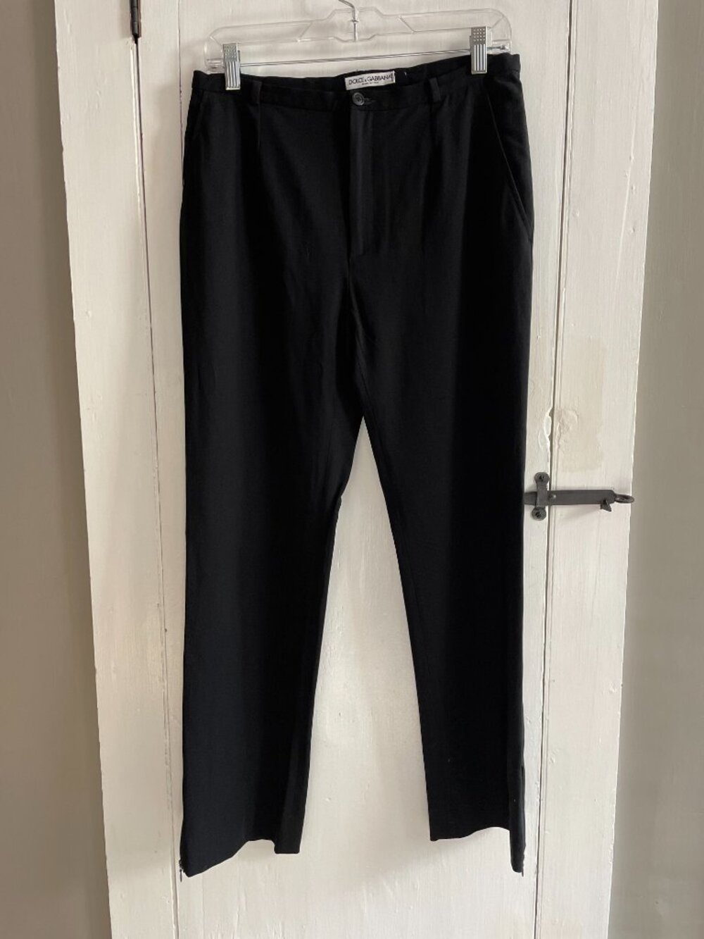 Vintage DOLCE & GABBANA Women's Black 100% Wool Slacks EU Size 44 Made in Italy